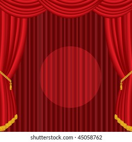 vector red stage with spot light
