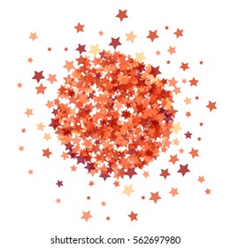 Vector Red Star Burst Isolated on White Background