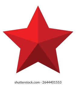 Vector Red Star. Red Star Icon. Realistic 3D star. Star icon vector.  Red favorite web symbol. Vector illustration. 
