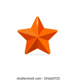 Vector red star isolated on white background .