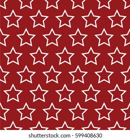 Vector red stars background, holiday 23 february pattern and 9 may victory day 