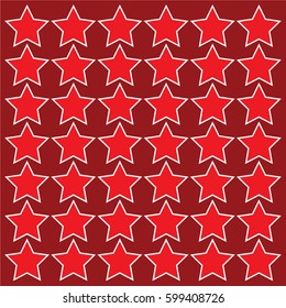 Vector red stars background, holiday 23 february pattern and 9 may victory day 