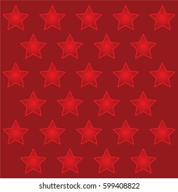 Vector red stars background, holiday 23 february pattern and 9 may victory day 