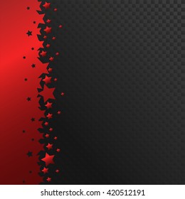 vector red stars on black background