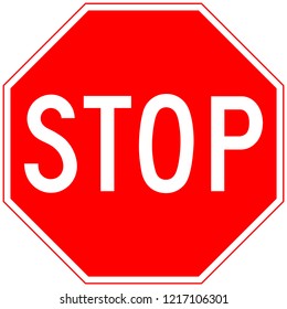 Vector red stop sign