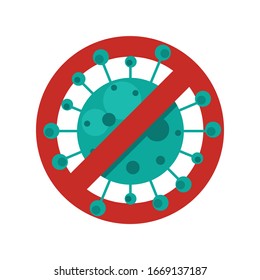 vector red stop sign and green virus