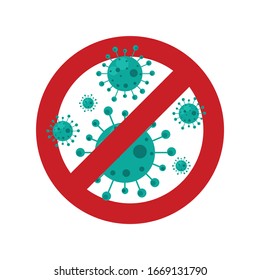 vector red stop sign and virus