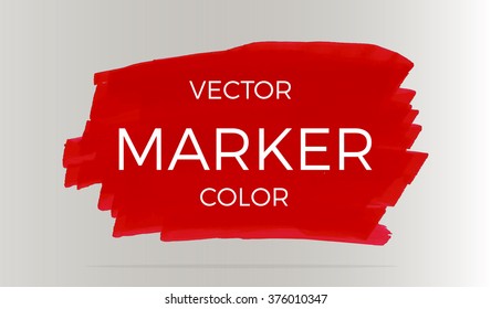 Vector red stripes drawn with markers. Elements for design and background