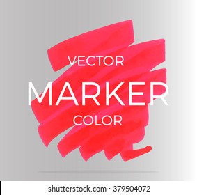 Vector red stripes drawn with markers. Elements for design and background