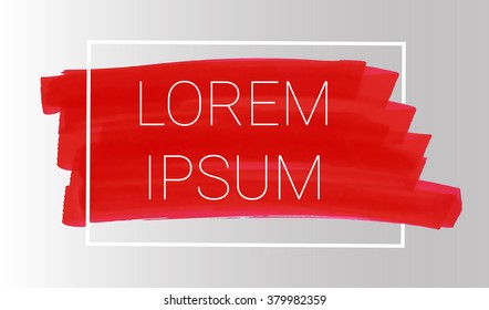 Vector red stripes drawn with markers. Elements for design and background