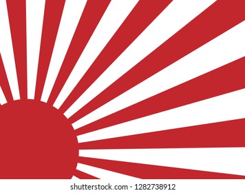 vector of red sun ray of japan rising sun