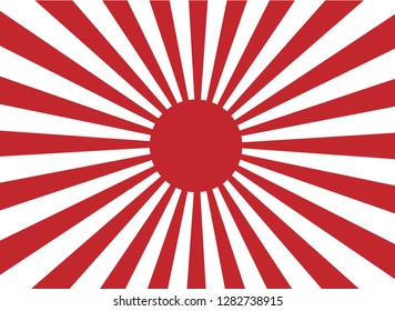 Vector Of Red Sun Ray Of Japan Rising Sun