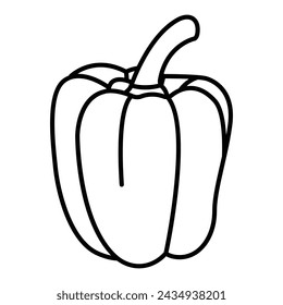 Vector Pimientos de campanilla búlgaros dulces rojos, pimentón aislado sobre fondo blanco