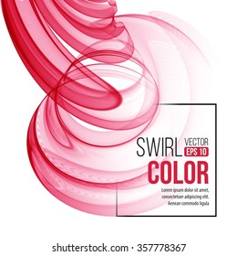 Vector red swirl line abstract background. Vector illustration EPS10