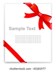 Vector Red Tape And Bow, No Size Limit. Proportion Of A4 Format Vertical.