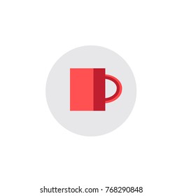 Vector red tea cup flat icon
