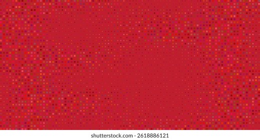 Vector Red Tech Finance Fintech Background. Abstract Pixel Pattern. Digital Business Technology or Science Research Presentation Backdrop.
