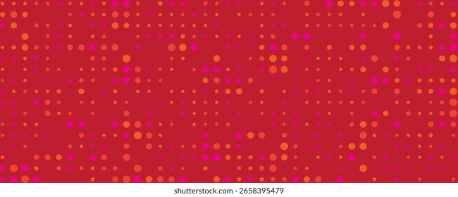 Vector Red Tech Finance Fintech Background. Abstract Pixel Pattern. Digital Business Technology or Science Research Presentation Backdrop.