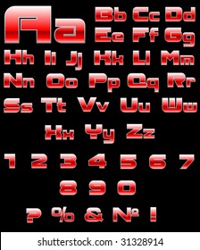 vector red technology alphabet