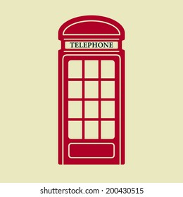 Vector Red Telephone Box Icon. Eps10