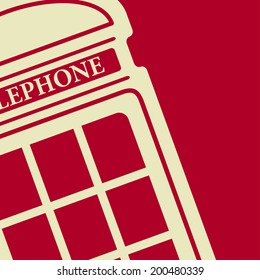 Vector red telephone box icon. Eps10