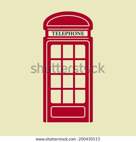 Vector red telephone box icon. Eps10