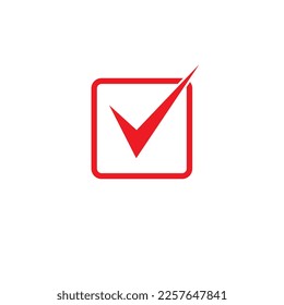 vector red tick with transparent background