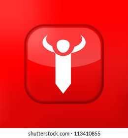 Vector red tie icon. Eps10. Easy to edit