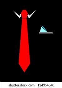 Vector Red Tie On Black Background