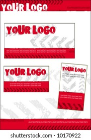 Vector red tracks business stationery set 13. To see similar, please visit my gallery.