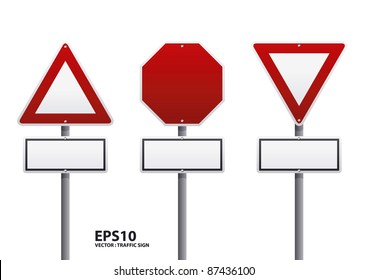 vector red traffic sign