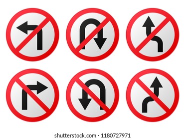 Vector red traffic sign glossy