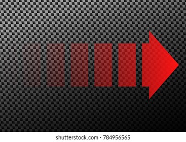 Vector red transparent dashed arrow
