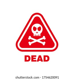 Vector of Red Triangle Dead Warning Sign Template