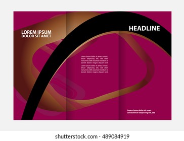 Vector red tri-fold brochure design template
