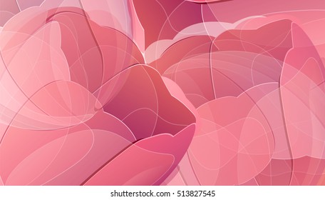 Vector red tulip flowers color background greeting card. Creative illustration for your banner, invitation or poster design