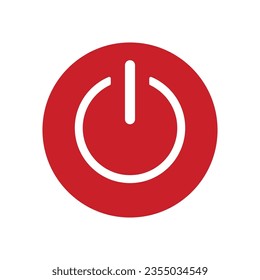 vector red turn on and off button