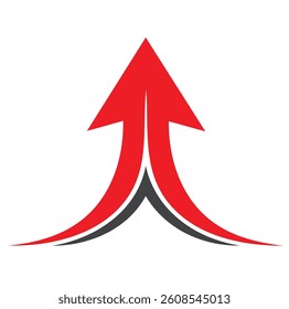 Vector Red Upward Arrow Logo with Dynamic Design and Bold Geometric Shapes for Corporate Identity
