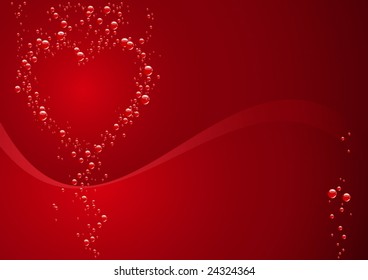 Vector - Red Valentines Day Card with bubbles