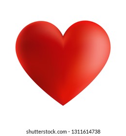 Vector Red Valentines Heart isolate on white background.