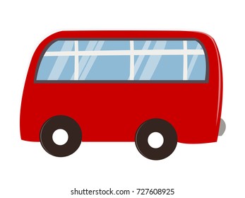 Vector red van on a white background.