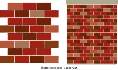 vector red varied Brick wall pattern - easily edit to make your own brick pattern!