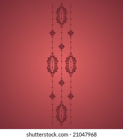 VECTOR Red vintage ornament design elements.