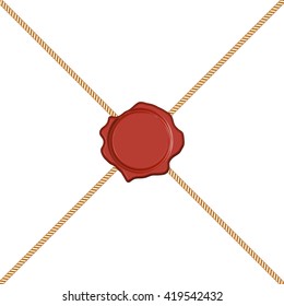 Vector red wafer or wax seal  