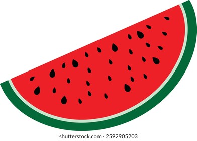 vector red watermelon slices. watermelon. fruit theme. flat design. simple design. cartoon style. watermelon taste.
