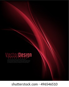 Vector Red Wave Abstract Background