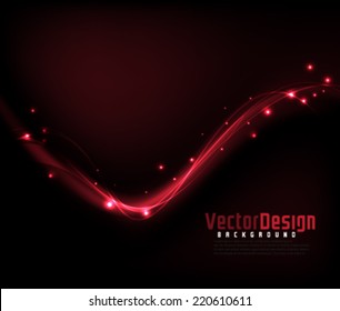 Vector Red Wave Glow Background