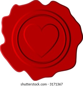 cera roja vectorial con corazón