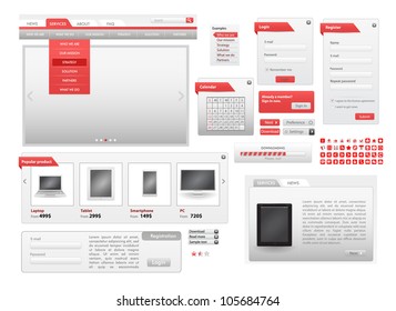 Vector Red Web Design Frame Vector