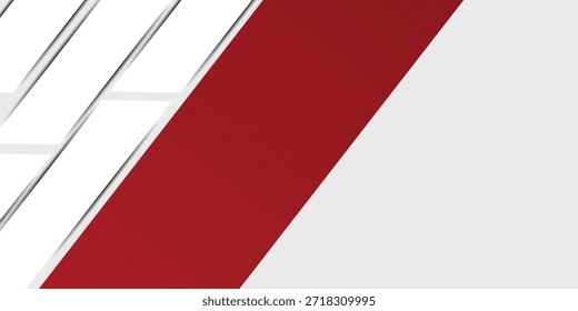 Vetor de design de banner vermelho e branco, modelo de fundo horizontal esportivo dinâmico para promoção de mídia ou banner da Web, ilustração de vetor 